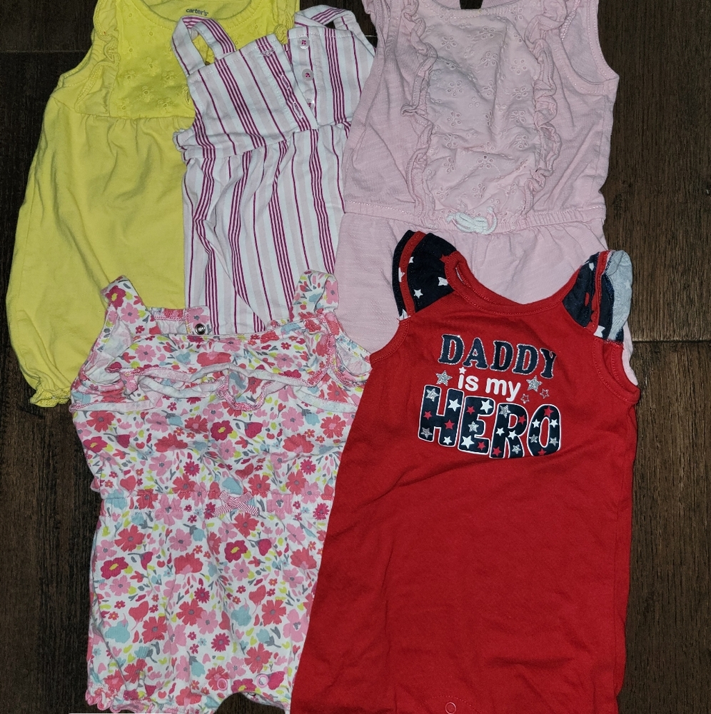 5x 6-9m Baby Rompers
